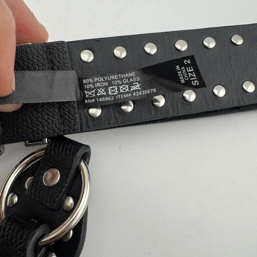 Torrid Belt Size‎ 2 Black Excellent Rhinestone Studded Western 53